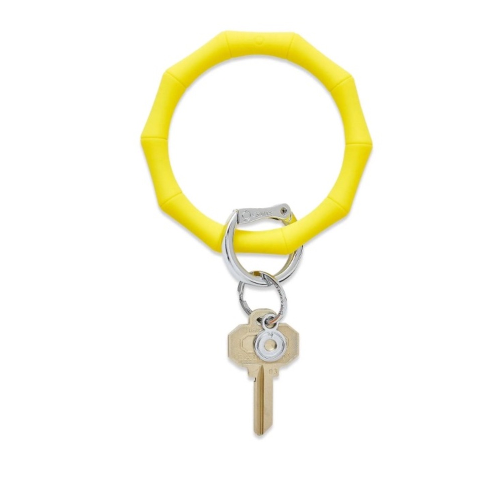 Silicone Big O Key Ring in Yes Yellow Bamboo